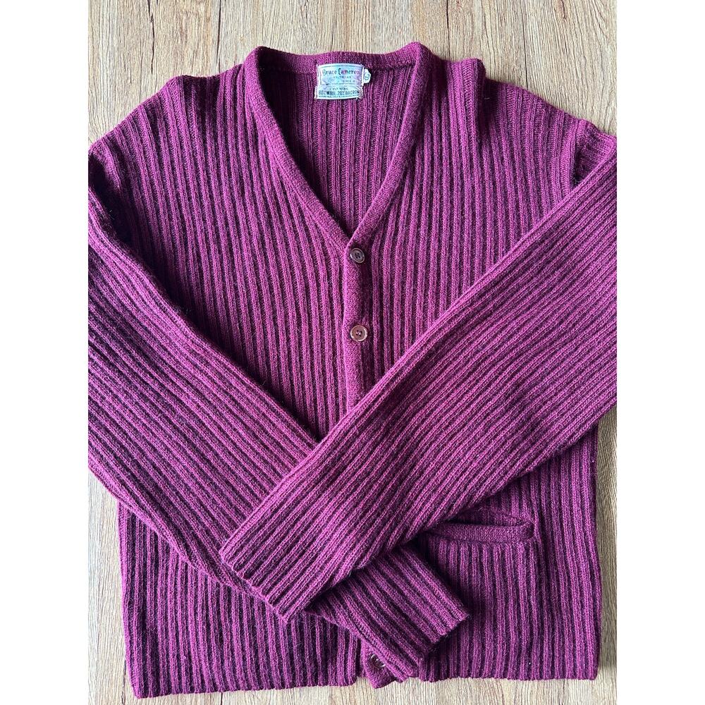 Bruce Cameron Knitwear Vtg Wool Blend Cardigan Sweater Size Large